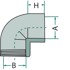 GRANIT Koljeno 90° za PVC-U cijev, 40 mm x 1 1/4", 10 bar